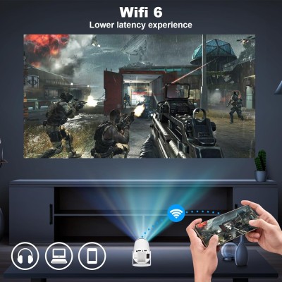 Mini Vidéoprojecteur Portable WiFi - 1080P Full HD, HDMI, Compatible Téléphone & PC