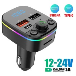 Kit de Radio FM Sans Fil pour Voiture - Bluetooth 5.0 avec Chargeur Rapide et Mains Libres