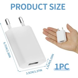 Chargeur USB 5V/1A - Adaptateur Secteur Universel pour Smartphone, Tablette, Écouteurs, Smartwatch